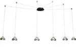 Fabas Luce Led-Pendelleuchte Arabella, Grau, Schwarz, Metall, Glas, 350 cm, ISO...