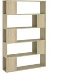 vidaXL B&uuml;cherregal, Sonoma Eiche, Holz, Strukturbuche, 5 F&auml;cher, Rechteckig,