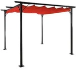 MCW Pergola, Orange, Metall, 350x232x350 cm, Sonnen- & Sichtschutz, Pavillons &