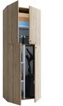 Mid.you Mehrzweckschrank, Eiche, Holzwerkstoff, 3 F&auml;cher, 70x182x37 cm, Waschk&uuml;che,