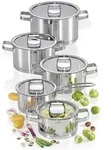 K&uuml;chenprofi Kochtopfset SAN Remo, Edelstahl, Metall, 5-teilig, 1,25 L,3 L,5,5...