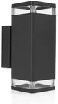 Wandleuchte, Schwarz, Metall, Rund, 9x13x23.5 cm, Lampen & Leuchten,