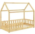 Juskys Kinderbett, Natur, Holz, 80x160 cm, Kinder- & Jugendzimmer, Kinderm&ouml;bel,