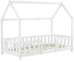 [en.casa] Hausbett, Wei&szlig;, Holz, Kiefer, 80x160 cm, Kinder- & Jugendzimmer,