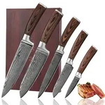 Wakoli K&uuml;chenmesser, Braun, Holz, Metall, Kochen, K&uuml;chenmesser, Messersets