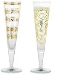 Ritzenhoff Champagnerglas Goldnacht, Gold, Glas, 2-teilig, 205 ml, 7.2x24x7.2...