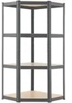 Juskys Eckregal, Grau, Metall, 75x160x75 cm, Freizeit, Heimwerken, Werkstatt
