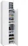 Mid.you Schuhschrank, Wei&szlig;, Kunststoff, 7 F&auml;cher, 70x223x39 cm, Garderobe,