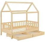 Juskys Kinderbett, Natur, Holz, 80x160 cm, Kinder- & Jugendzimmer, Kinderm&ouml;bel,