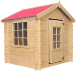 Timbela Kinderspielhaus, Beige, Holz, 114x121x111 cm, Outdoor Spielzeug,...