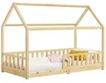 Juskys Kinderbett, Natur, Holz, 90x200 cm, Kinder- & Jugendzimmer, Kinderm&ouml;bel,