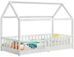 Juskys Kinderbett, Wei&szlig;, Holz, 90x200 cm, Kinder- & Jugendzimmer, Kinderm&ouml;bel,