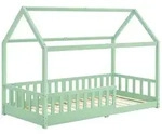 Juskys Kinderbett, Mintgr&uuml;n, Holz, 90x200 cm, Kinder- & Jugendzimmer, Kinderm&ouml;bel,