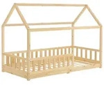 Juskys Kinderbett, Natur, Holz, 90x200 cm, Kinder- & Jugendzimmer, Kinderm&ouml;bel,