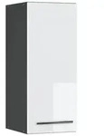Vicco H&auml;ngeschrank, Wei&szlig; Hochglanz, Anthrazit, Holzwerkstoff, 3 F&auml;cher,