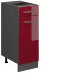 Vicco K&uuml;chenunterschrank, Rot, Anthrazit, Holzwerkstoff, 1 F&auml;cher, 1...