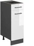 Vicco K&uuml;chenunterschrank, Wei&szlig; Hochglanz, Anthrazit, Holzwerkstoff, 1...