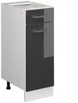 Vicco K&uuml;chenunterschrank, Anthrazit, Schwarz Hochglanz, Wei&szlig;, Holzwerkstoff, 1