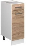 Vicco K&uuml;chenunterschrank, Sonoma Eiche, Wei&szlig;, Holzwerkstoff, 1 F&auml;cher, 1