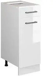 Vicco K&uuml;chenunterschrank, Wei&szlig;, Wei&szlig; Hochglanz, Holzwerkstoff, 1 F&auml;cher, 1