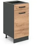 Vicco K&uuml;chenunterschrank, Honigeiche, Anthrazit, Holzwerkstoff, 1 F&auml;cher, 1