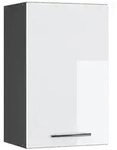 Vicco H&auml;ngeschrank, Wei&szlig; Hochglanz, Anthrazit, Holzwerkstoff, 2 F&auml;cher,
