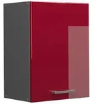 Vicco H&auml;ngeschrank, Rot, Anthrazit, Holzwerkstoff, 1 F&auml;cher, Rechteckig,...