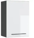 Vicco H&auml;ngeschrank, Wei&szlig; Hochglanz, Anthrazit, Holzwerkstoff, 2 F&auml;cher,