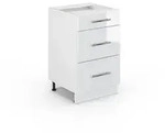 Vicco K&uuml;chenunterschrank, Wei&szlig; Hochglanz, Wei&szlig;, Holzwerkstoff, 3 F&auml;cher, 3
