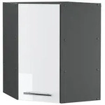 Vicco Eckh&auml;ngeschrank, Wei&szlig; Hochglanz, Anthrazit, Holzwerkstoff, 3 F&auml;cher,