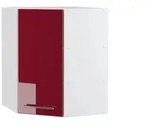 Vicco Eckh&auml;ngeschrank, Bordeaux, Wei&szlig;, Holzwerkstoff, 3 F&auml;cher, Formgebogen,