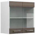 Vicco K&uuml;chenglasschrank, Grau, Wei&szlig;, Holzwerkstoff, 1 F&auml;cher, Rechteckig,...