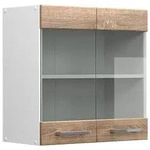Vicco K&uuml;chenglasschrank, Sonoma Eiche, Wei&szlig;, Holzwerkstoff, 1 F&auml;cher,...