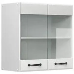 Vicco K&uuml;chenglasschrank, Wei&szlig;, Wei&szlig;, Holzwerkstoff, 1 F&auml;cher, Rechteckig,