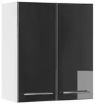 Vicco H&auml;ngeschrank, Schwarz Hochglanz, Wei&szlig;, Holzwerkstoff, 3 F&auml;cher, Rechteckig,