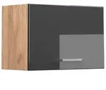 Vicco H&auml;ngeschrank, Schwarz Hochglanz, Honigeiche, Holzwerkstoff, 1 F&auml;cher,