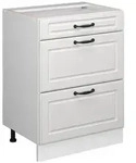 Vicco K&uuml;chenunterschrank, Wei&szlig;, Wei&szlig;, Holzwerkstoff, 3 F&auml;cher, 3 Schubladen,