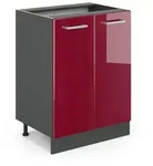 Vicco K&uuml;chenunterschrank, Rot, Anthrazit, Holzwerkstoff, 1 F&auml;cher, Rechteckig,