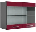 Vicco K&uuml;chenglasschrank, Rot, Anthrazit, Holzwerkstoff, 1 F&auml;cher, Rechteckig,