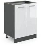 Vicco K&uuml;chenunterschrank, Wei&szlig; Hochglanz, Anthrazit, Holzwerkstoff, 1 F&auml;cher,