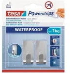 Tesa Klebehaken Powerstrips, Edelstahl, Metall, eckig, 1.4x3.4x1.4 cm, Garderobe,
