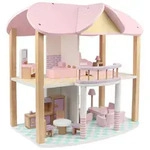 Coemo Puppenhaus, Rosa, Holz, 23x45x45 cm, unisex, CE, Spielzeug,...