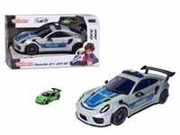 Simba Spielzeugauto Porsche 911 GT3 / RS Polizei Carry Case, Blau, Weiß, Kunststoff,