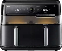 BRAUN TwinCook 5 Pro Hei&szlig;luftfritteuse TD5073I BK, 10 Liter 20 Kochprogramme TD5073