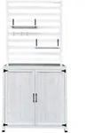 Leco Holz Gartenregal / Gartenschrank "Thea",wei&szlig;,94 x 42 x 200 cm (L x B x H)