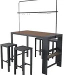 Leco Bar-Sitzgruppe / Gartentheke "Elsa",anthrazit-holzoptik,157 x 80 x 209 cm