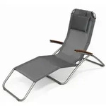 Leco Sonnenliege / Kippliege "Elegance",silbergrau,177 x 65 x 109/80 cm (L x B...