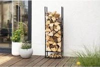 Westmann WM1010, Westmann Kaminholzregal Porthos, schwarz, 20 x 40 x 120 cm (T x B x