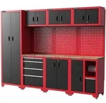 Feistos Hochschrank "Juno 3",schwarz/rot,264 x 46 x 198 cm