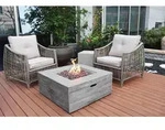 Elementi Gasfeuerstelle "Wilton" in Holzoptik,grau,87 x 87 x 38 cm (L x B x H)